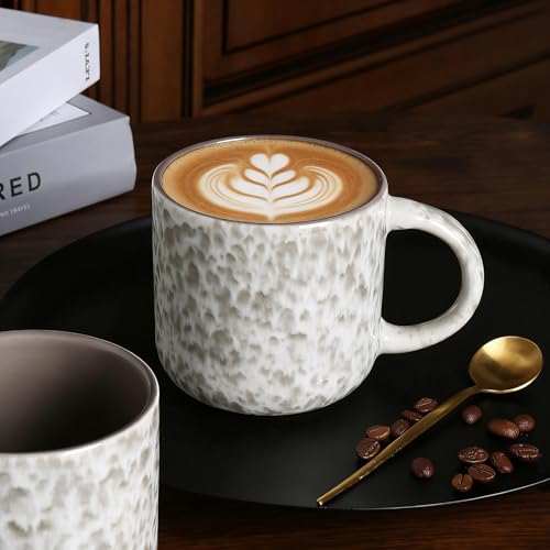 MONITO 12 OZ Coffee Mugs Set of 4, Ceramic Coffee Mugs,Modern Coffee Mugs Set with handle for Tea/Latte/Cappuccino/Milk/Cocoa. (Beige-brown, 4 Count（Pack of 1）) - Image 5
