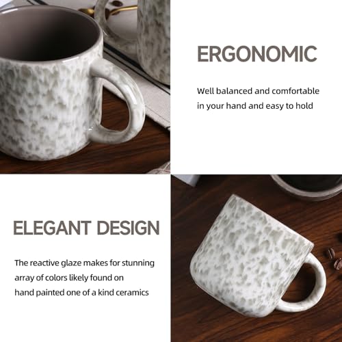 MONITO 12 OZ Coffee Mugs Set of 4, Ceramic Coffee Mugs,Modern Coffee Mugs Set with handle for Tea/Latte/Cappuccino/Milk/Cocoa. (Beige-brown, 4 Count（Pack of 1）) - Image 4