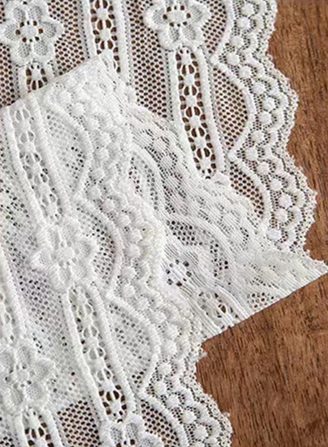 Kutis 1-Piece Simple Lace Hollowing Pointy Tail Tassel Table Cloth Flag Suitable For Dining Table/Side Cabinet 30 x 180 cm  - Image 5