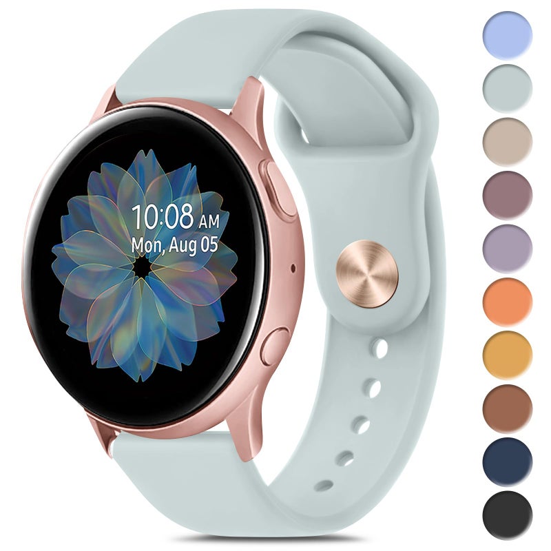 Meliya Bands Compatible with Samsung Galaxy Watch Active 2 20mm Soft Silicone Sport Replacement Strap for Women Men Succulent - Image 3