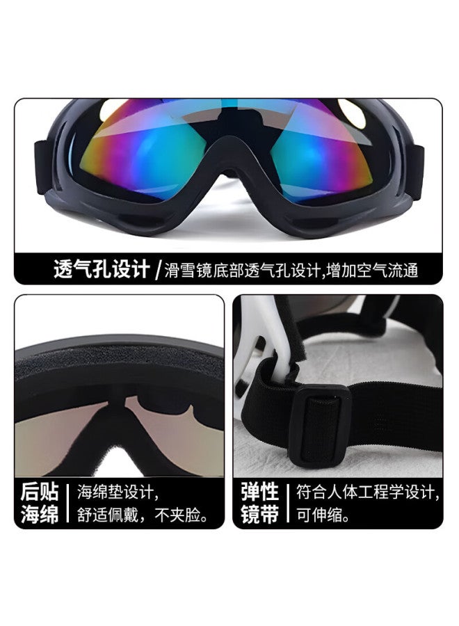 Baixiaoshe Ski Goggles X400-black Frame, Ski Protective Eyewear, Sungl For Hiking, Children's And Adult's Cycling, Sand Protection, Snow Play