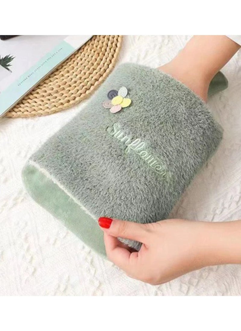Generic - Rubber Hot Water Bottle with Cover Knitted, Transparent Hot Water Bag - Image 1