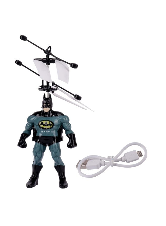 حديقة الألعاب لعبة بطل خارق طائر مزودة بتحكم يدوي وشاحن USB | لعبة طيران قابلة لإعادة الشحن للأطفال مزودة بتحكم حركي | لعبة طيران مزودة بإضاءة LED مع تحكم ذكي بالتحويم - فكرة هدية ممتعة - Image 3