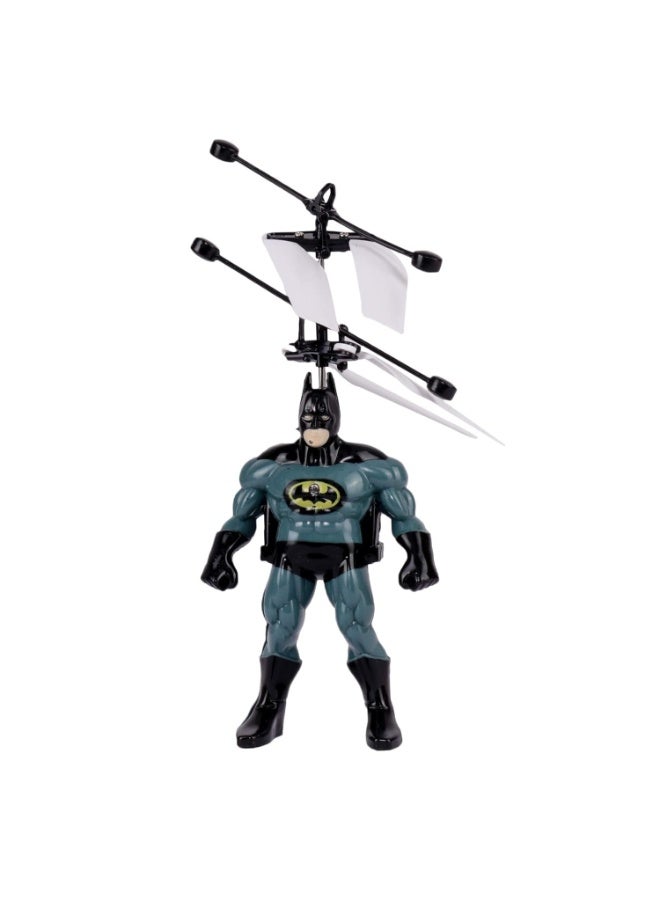 حديقة الألعاب لعبة بطل خارق طائر مزودة بتحكم يدوي وشاحن USB | لعبة طيران قابلة لإعادة الشحن للأطفال مزودة بتحكم حركي | لعبة طيران مزودة بإضاءة LED مع تحكم ذكي بالتحويم - فكرة هدية ممتعة - Image 1