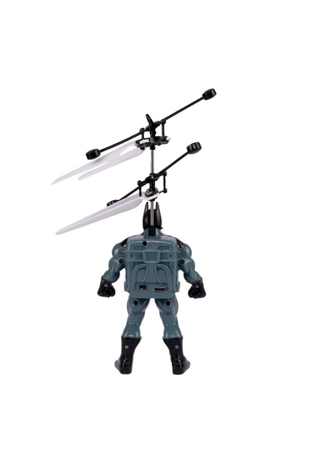 حديقة الألعاب لعبة بطل خارق طائر مزودة بتحكم يدوي وشاحن USB | لعبة طيران قابلة لإعادة الشحن للأطفال مزودة بتحكم حركي | لعبة طيران مزودة بإضاءة LED مع تحكم ذكي بالتحويم - فكرة هدية ممتعة - Image 2