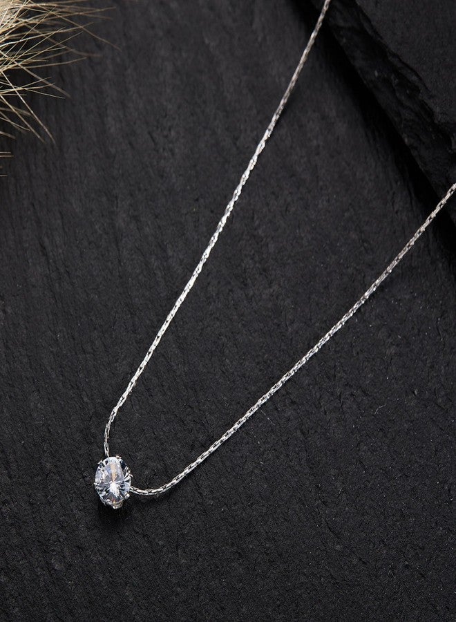SALVE Solitaire Stone Locket for Girls Pendant Necklace for Women Stylish | Tarnish Free Jewellery Chain for Girls Stylish | Aesthetic Jewellery for Women, Valentine's Gift for Girlfriend - Image 2