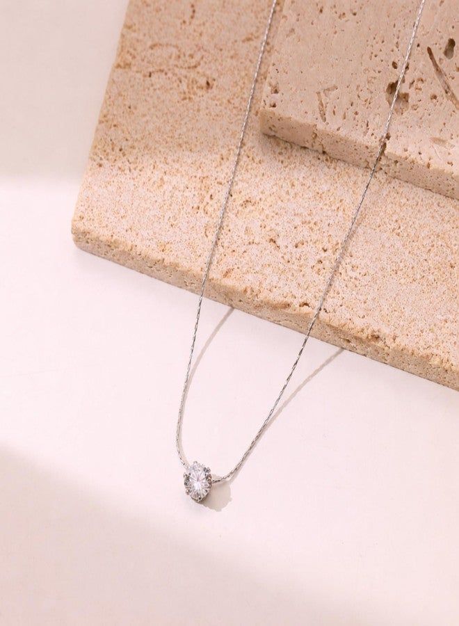 SALVE Solitaire Stone Locket for Girls Pendant Necklace for Women Stylish | Tarnish Free Jewellery Chain for Girls Stylish | Aesthetic Jewellery for Women, Valentine's Gift for Girlfriend - Image 5