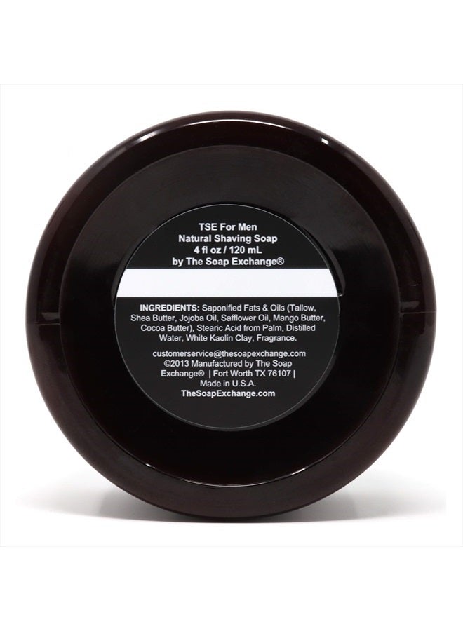 The Soap Exchange TSE for Men Texas Leather Shaving Soap with Tallow and Shea Butter. Natural Ingredients for Rich Lather and a Smooth Comfortable Shave. Artisan 4.5 oz Semi-Soft Italian Style. Made in the USA. - Image 3