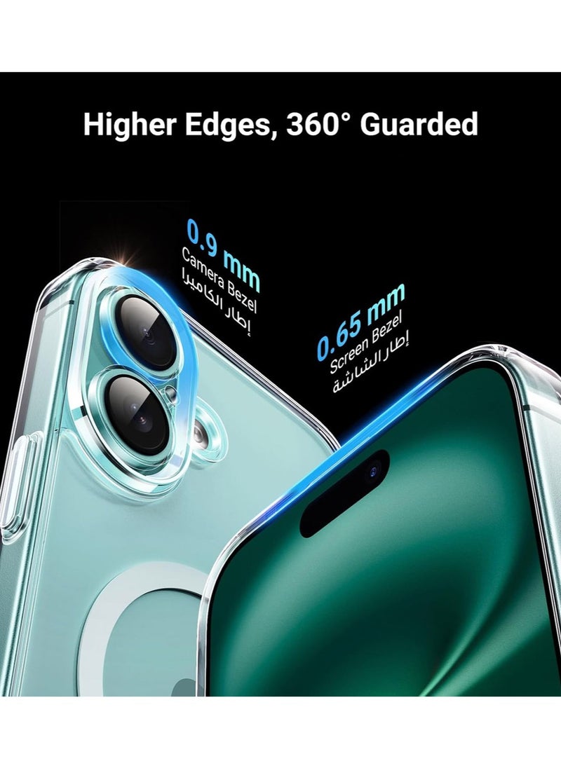 Apple iPhone 16 Plus Case and Screen Protector Combo Pack - Clear Case with MagSafe with HD Tempered Glass Screen Protector