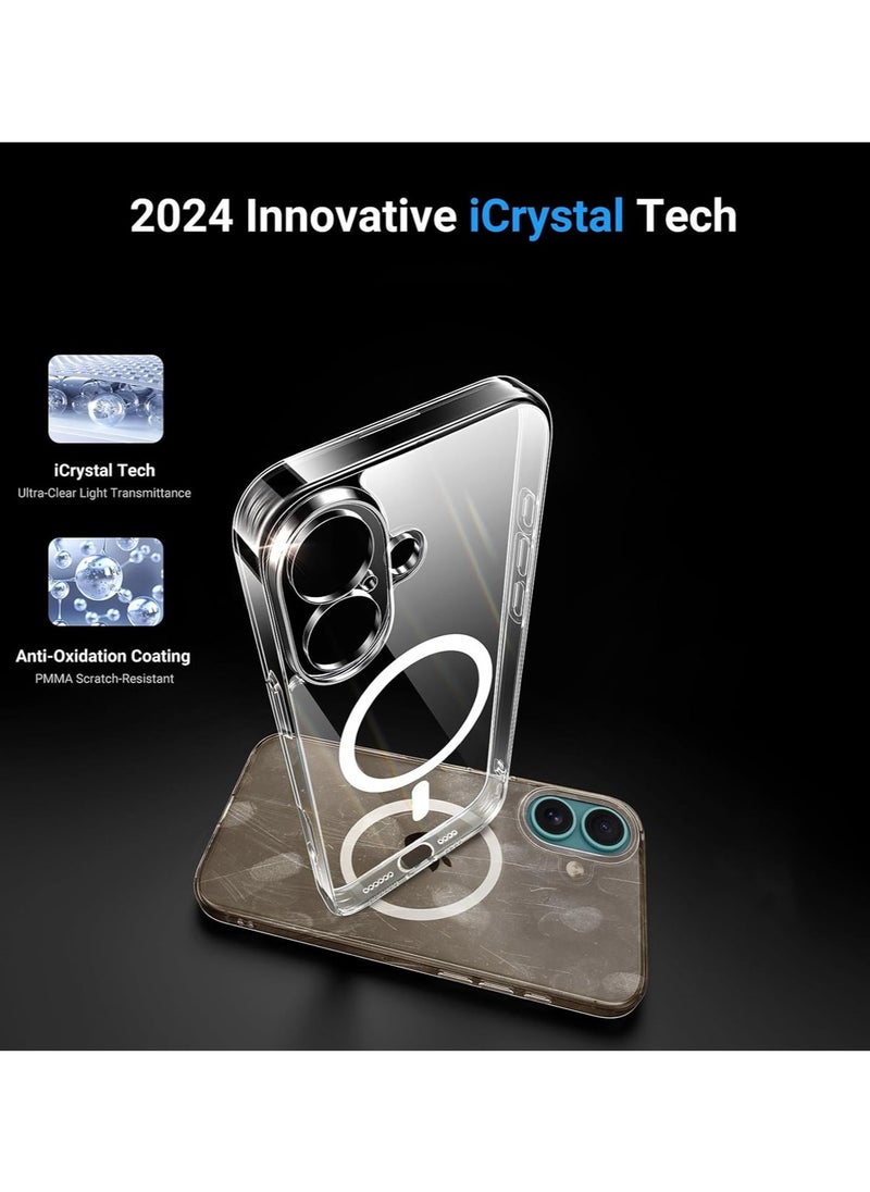 Apple iPhone 16 Plus Case and Screen Protector Combo Pack - Clear Case with MagSafe with HD Tempered Glass Screen Protector