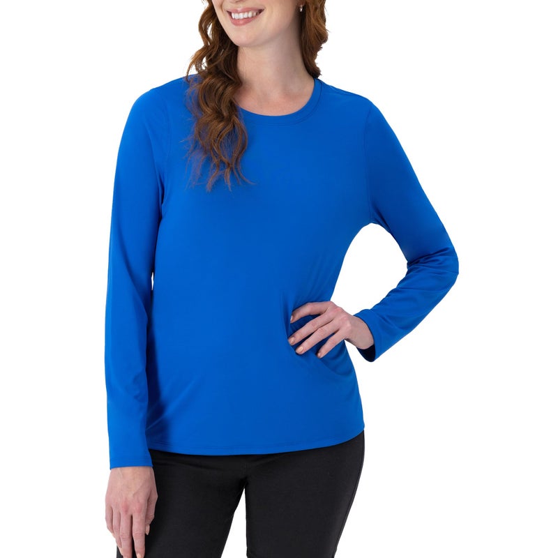 Hanes womens Sport Cool Dri Performance Long Sleeve T-shirt, Awesome Blue, Large US - Image 1