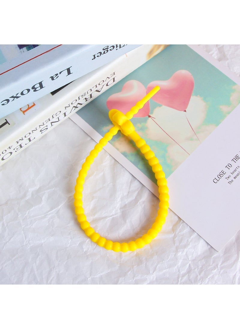 25cm Colored Flower Silicone Cord DIY Jewelry Keychain Accessories Egg yellow-25cm-flower style 