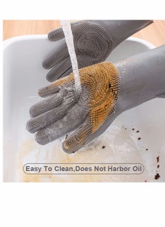 Y&D Dishwashing Gloves, Kitchen Cleaning Reusable Multifunctional Silicone with Scrubbers, for Washing Bathroom Car Wash Pet Hair Combing  - Image 4