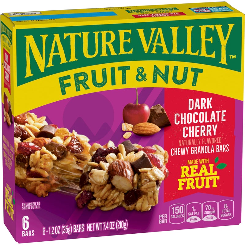Nature Valley ألواح جرانولا بالفواكه والمكسرات من ناتشر فالي، شوكولاتة داكنة مع الكرز، 6 قطع، 7.4 أونصة - Image 4