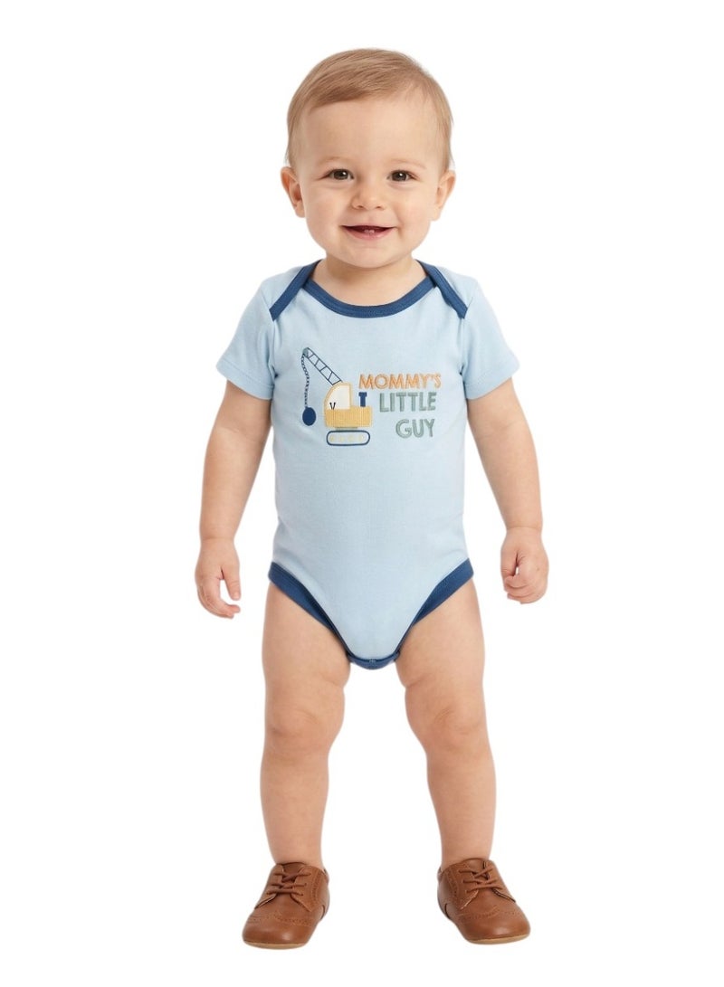 Bambimici Baby  Cotton Escavaitor Bodysuit Short Sleeve  – 3-Piece Newborn Outfit - Image 3