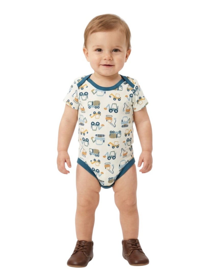 Bambimici Baby  Cotton Escavaitor Bodysuit Short Sleeve  – 3-Piece Newborn Outfit - Image 2
