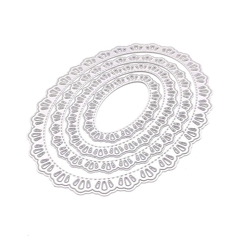 KSCRAFT Oval Crown Edge Lace Nesting Frame Metal Cutting Dies Stencils for DIY ScrapbookingPhoto Album Decorative Embossing DIY Paper Cards