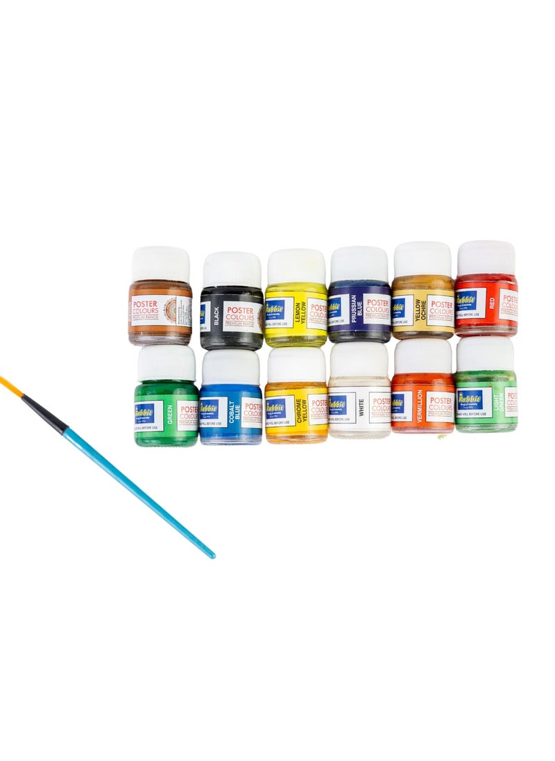 Artiggle Artiggle Student Canvas Painting kit Canvas Board 6 8 Pack of 2 1 Paint Brush 9 Paint 27ml 3ml Each Wooden EaselPaint by Numbers Poster Colour Free  - Image 5