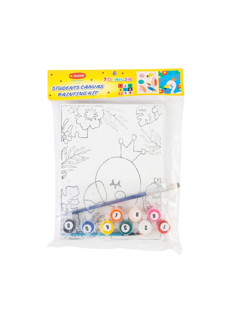Artiggle Artiggle Student Canvas Painting kit Canvas Board 6 8 Pack of 2 1 Paint Brush 9 Paint 27ml 3ml Each Wooden EaselPaint by Numbers Poster Colour Free  - Image 4
