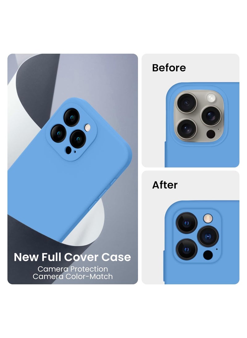 ELTRAZONE - Designed for iPhone 15 Pro Max Case, Silicone Upgraded [Camera Protection] for iPhone 15 ProMax Case with [2 Screen Protectors], Anti-Scratch Microfiber Lining, 6.7 inch, Blue - Image 1