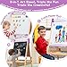 bpmfkid 3in1 Adjustable Kids Art Easel Set Height Adjustable Magnetic Whiteboard Chalkboard with Painting Paper Roll Wooden DualSided Art Station for Toddlers Children Ages 3 Art Supplies Included - Image 4