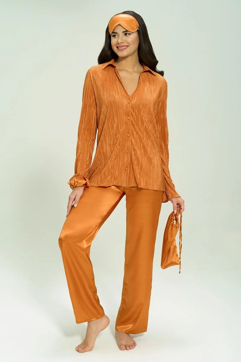 فور يو ان اند اوت 6-Piece Pleated Tile Bustier Pajama Set S27572