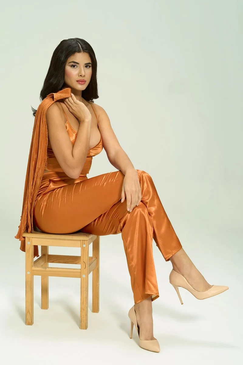 فور يو ان اند اوت 6-Piece Pleated Tile Bustier Pajama Set S27572