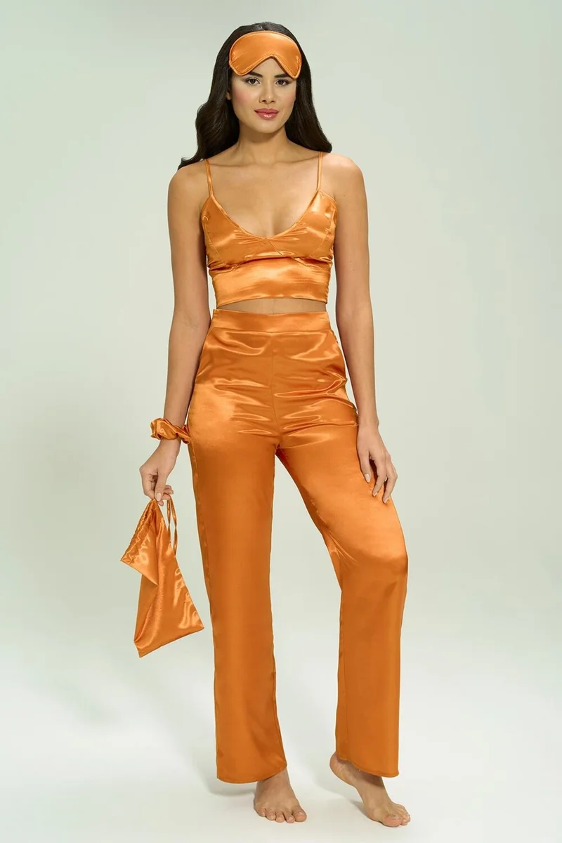فور يو ان اند اوت 6-Piece Pleated Tile Bustier Pajama Set S27572