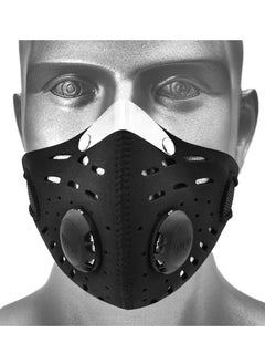 General Dust Mask Upgrade Version Activated Carbon Dustproof Mask Windproof Foggy Haze Anti-Dust Mask Motorcycle Bicycle Cycling Ski Half Face Mask for Outdoor Activities  - Image 2