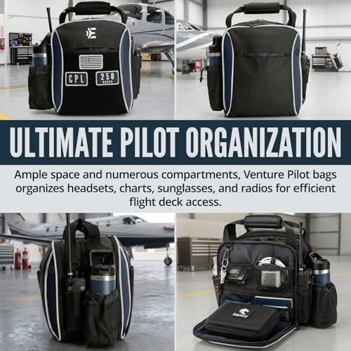EntireFlight Flight Bag For Pilots - Pilot Bag Carries All Required Pilot accessories and Gear Including Your Kneeboard, Ipad, And Aviation Headset - Great Gifts for Students & CFIs - Blue - Image 2