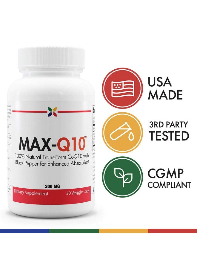 stop aging now Stop Aging Now MAX-Q10 CoEnzyme Formulated with Kaneka Q10 and Enhanced BioPerine Black Pepper Extract for High Absorption, Heart Health, Energy Production 200 mg Capsules - Image 4
