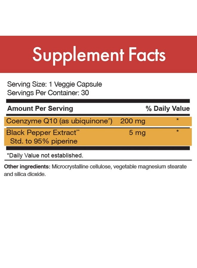 stop aging now Stop Aging Now MAX-Q10 CoEnzyme Formulated with Kaneka Q10 and Enhanced BioPerine Black Pepper Extract for High Absorption, Heart Health, Energy Production 200 mg Capsules - Image 3