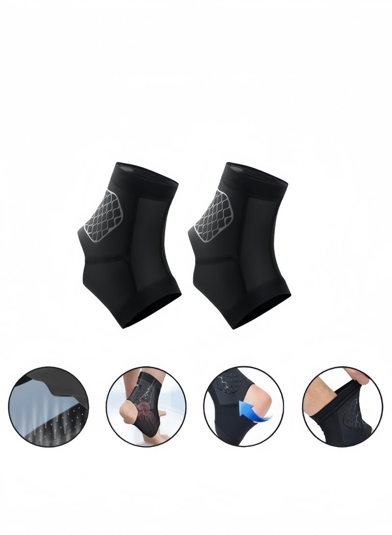 Ultra-thin sports ankle protector to prevent sprains, one pair of ankle protectors, black - Image 1