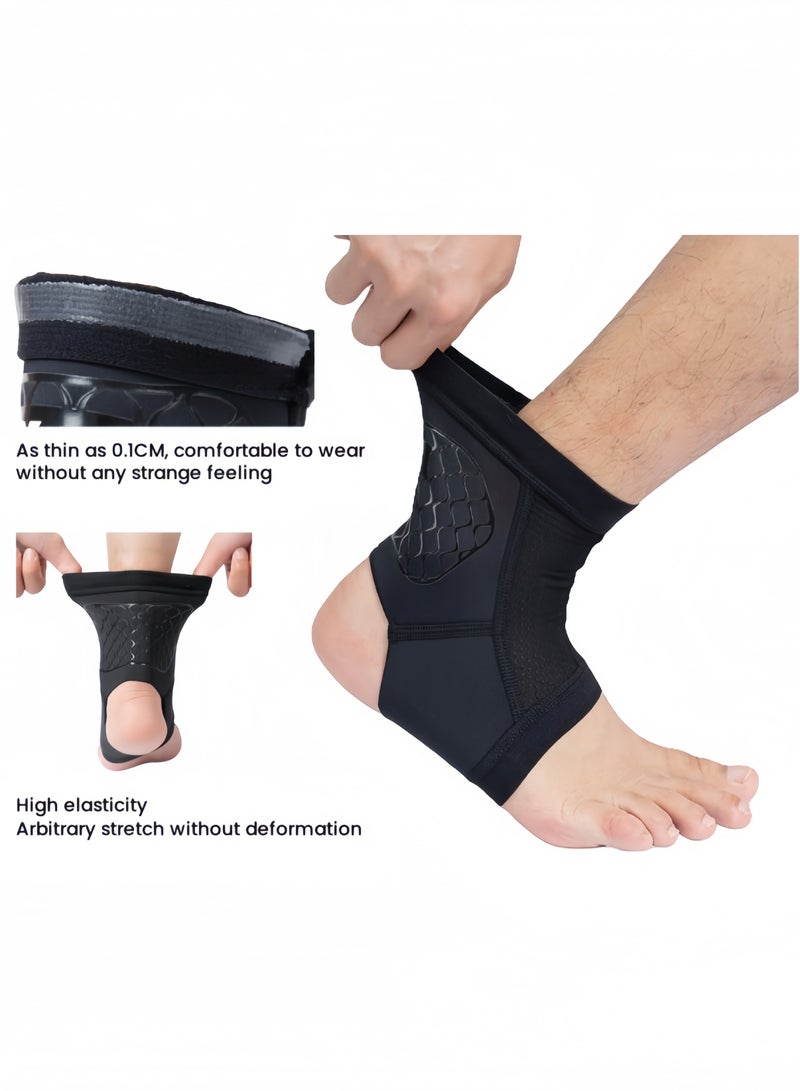 Ultra-thin sports ankle protector to prevent sprains, one pair of ankle protectors, black - Image 2