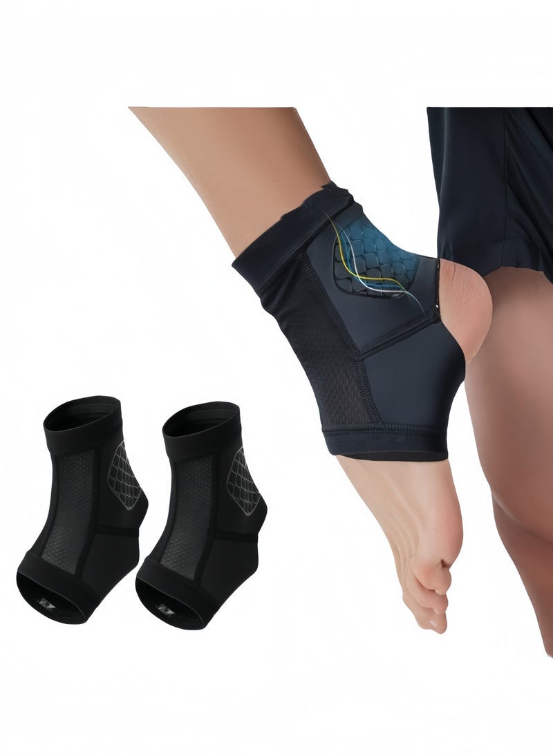 Ultra-thin sports ankle protector to prevent sprains, one pair of ankle protectors, black - Image 5