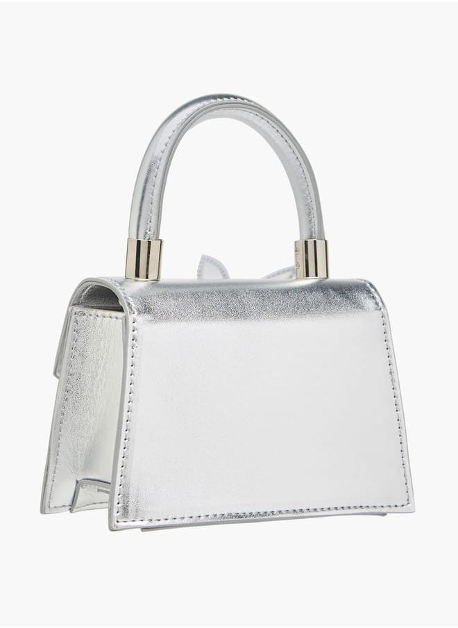 Celeste Girls Embellished Crossbody Bag with Chain Strap and Button Closure  - Image 3
