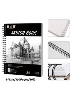 H&B Double-Sided Paper Professional Painting Sketch Book,100 Sheets  - Image 1