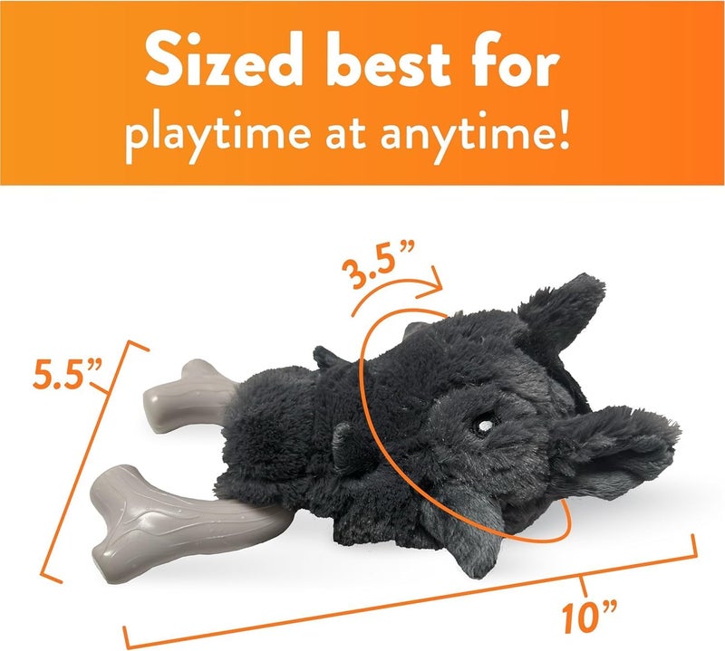 Spunky pup Knucklehead Durable Dog Toy - 2-in-1 Plush & Chew Toy for Aggressive Chewers, Chicken-Flavored Dental Chew, Durable Double-Stitched Squeaker- Warthog - Image 5