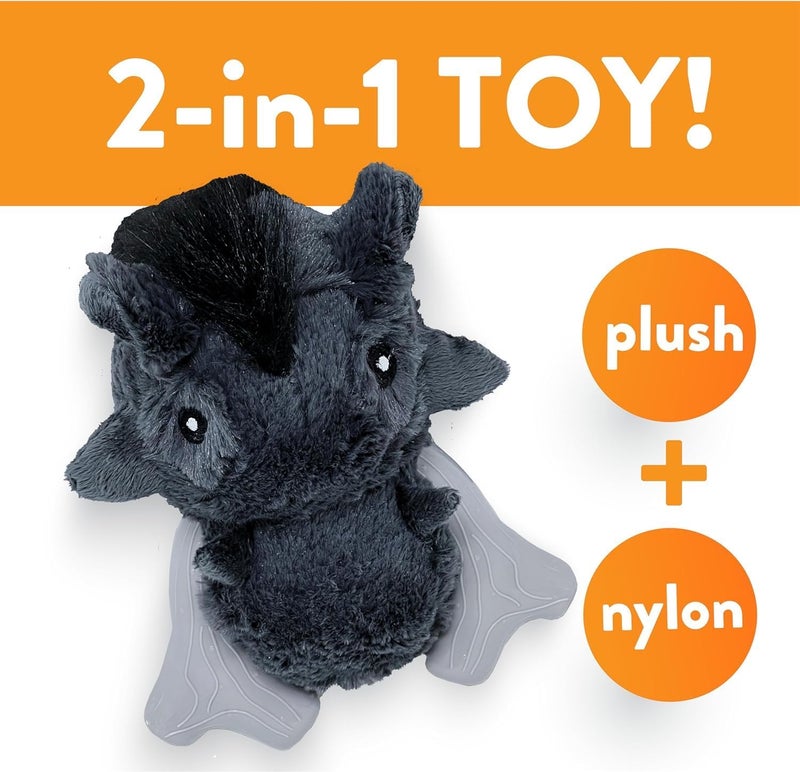 Spunky pup Knucklehead Durable Dog Toy - 2-in-1 Plush & Chew Toy for Aggressive Chewers, Chicken-Flavored Dental Chew, Durable Double-Stitched Squeaker- Warthog - Image 3