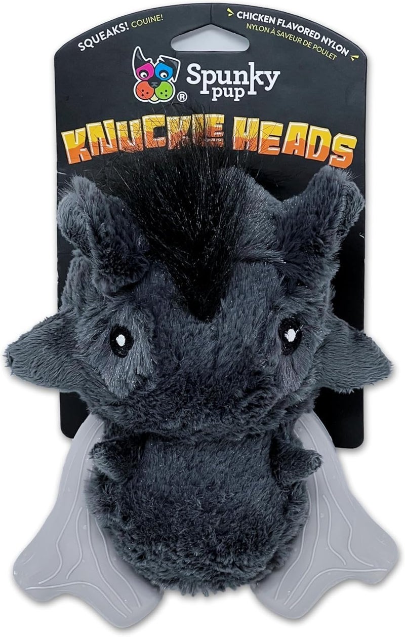 Spunky pup Knucklehead Durable Dog Toy - 2-in-1 Plush & Chew Toy for Aggressive Chewers, Chicken-Flavored Dental Chew, Durable Double-Stitched Squeaker- Warthog - Image 1