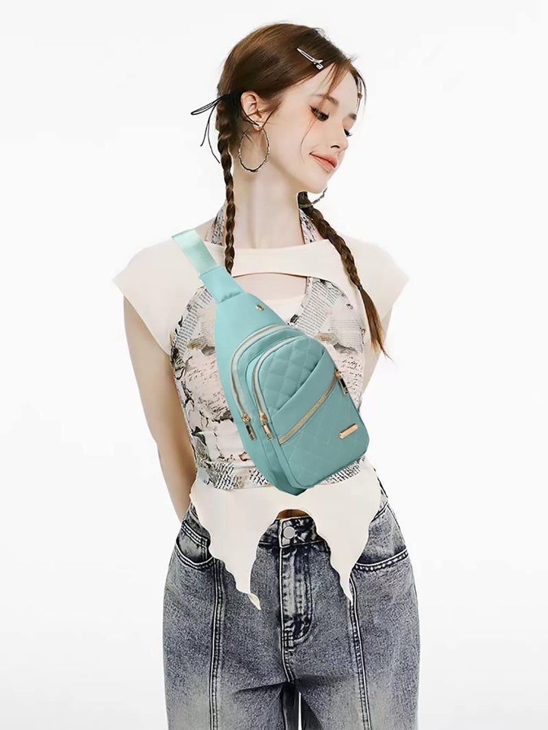 AOSTIHOT Crossbody Small Sling Backpack Sling Bag for Women, Chest Bag Daypack Crossbody for Travel Sport Running Hiking Green - Image 2