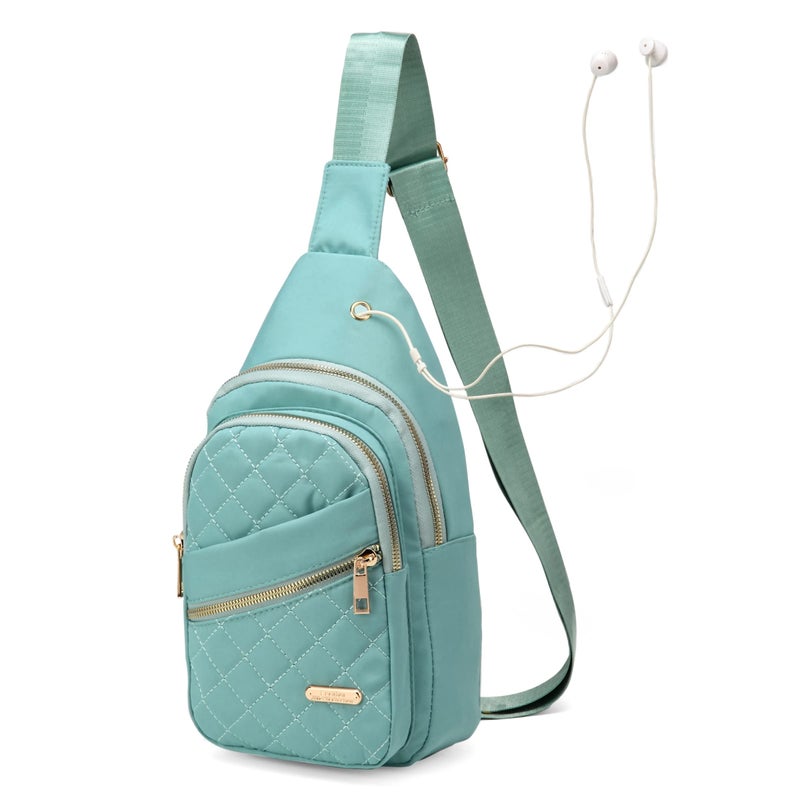 AOSTIHOT Crossbody Small Sling Backpack Sling Bag for Women, Chest Bag Daypack Crossbody for Travel Sport Running Hiking Green - Image 1