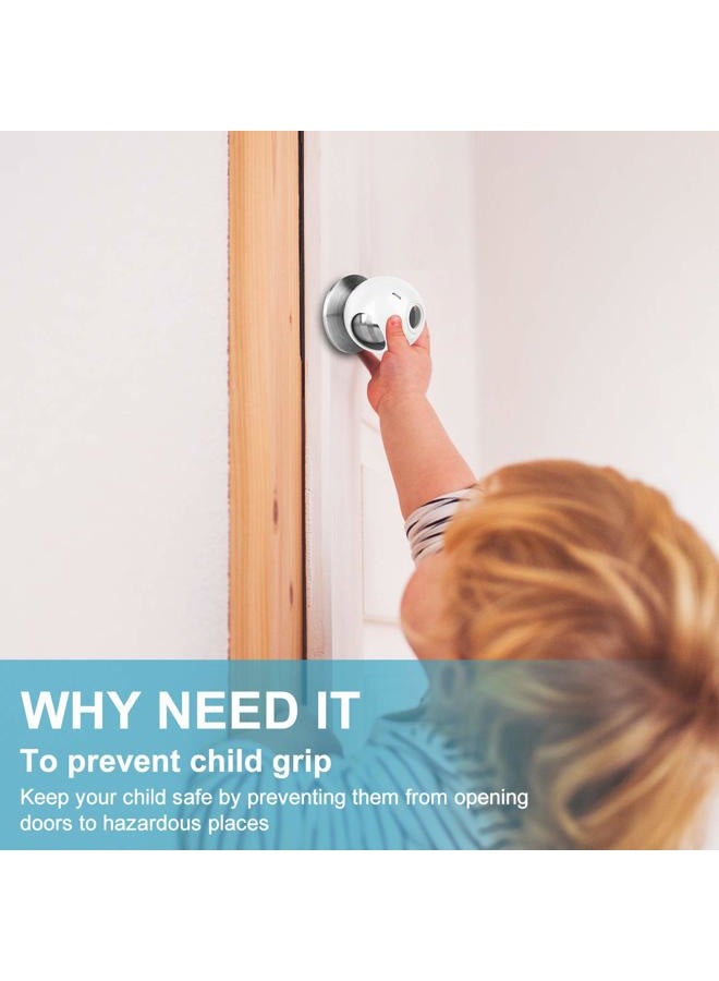 GRENFU Child Proof Door Knob Covers 6-Pack Universal Fit Baby Proof Door Knob Covers Prevents Toddlers from Opening Doors, Easy One-Hand Use for Adults Door Knob Child Proof Cover Child Door Locks - Image 2