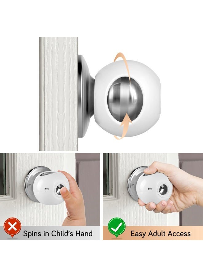 GRENFU Child Proof Door Knob Covers 6-Pack Universal Fit Baby Proof Door Knob Covers Prevents Toddlers from Opening Doors, Easy One-Hand Use for Adults Door Knob Child Proof Cover Child Door Locks - Image 4