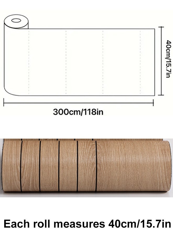 نوايوو ألواح جدارية ثلاثية الأبعاد سميكة بنقشة حبيبات الخشب - 300 سم × 40 سم، ألواح جدارية ذاتية اللصق من مادة PVC عازلة للصوت، ورق جدران سهل اللصق والإزالة لتزيين المنزل، غرفة المعيشة، غرفة النوم (1002-7-BK) - Image 2