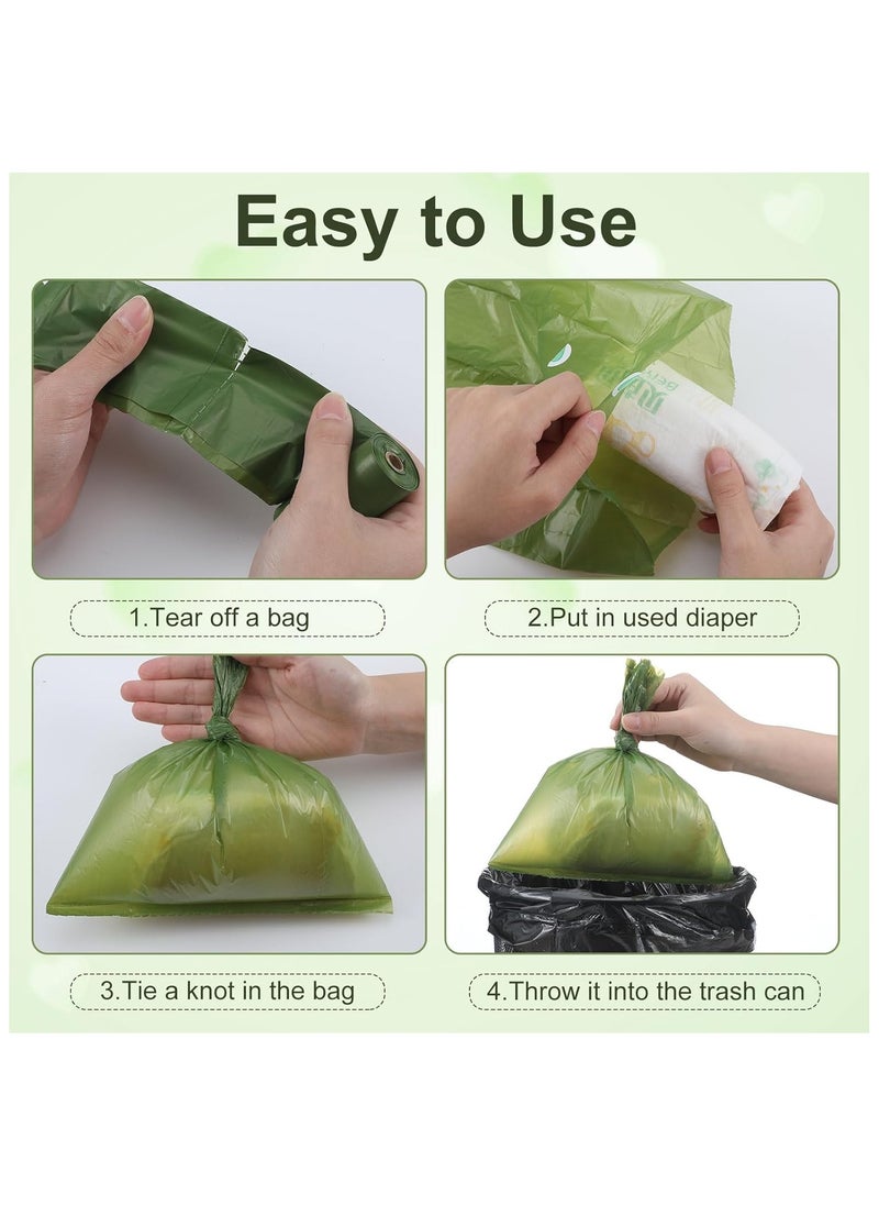 NNEWVANTE 16 Refill Rolls/240 Disposable Diaper Bags with Dispenser Scented Waste Baby Poop Bags Convenient and Quick Diaper Disposal  - Image 3