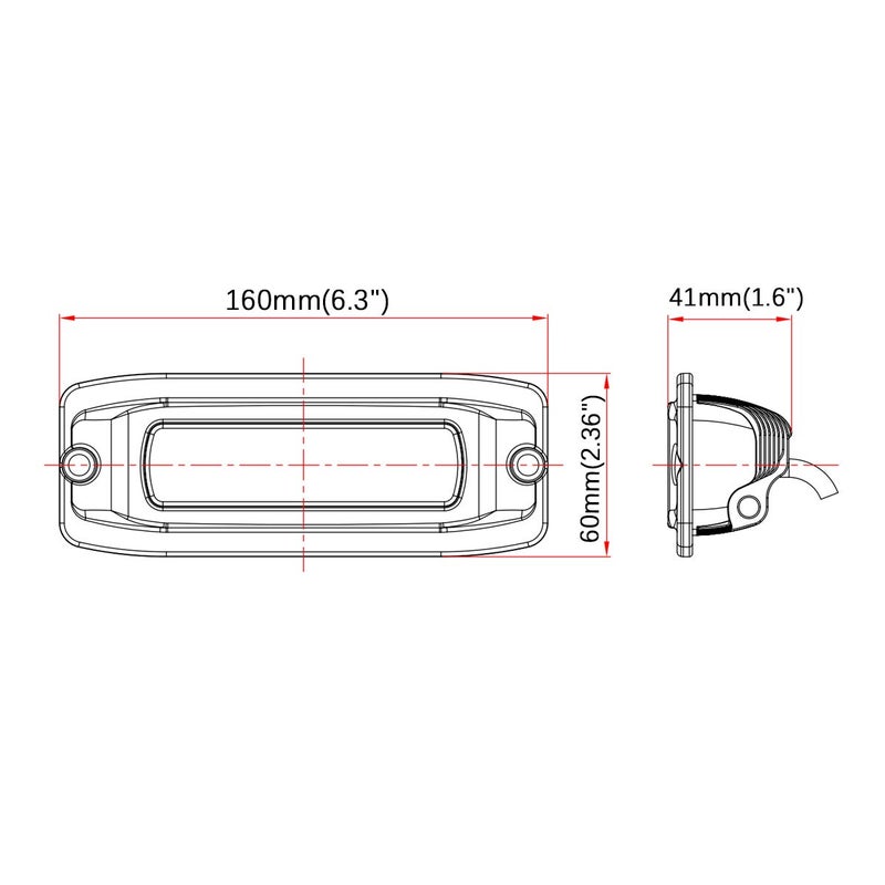 Raycharm Super Bright Offroad LED Light Pods 6.3" Flush-Mount, 6000K Cool-White, 30° Long-Range Spot Beam for High Speed Application of Utility Vehicle, 12V/24V DC, Corrosion & Vibration Resistant, 2-Pack  - Image 2