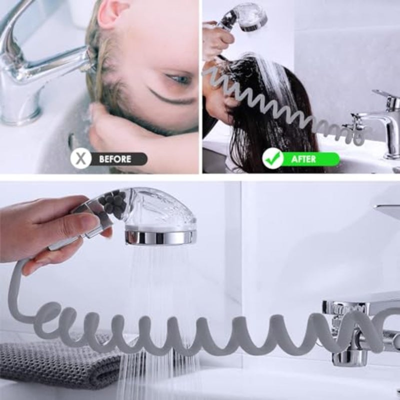 Shower Attachment for Bath Taps - Telescopic Hose, Tap Adapter, and Anti-Limescale Design, 22mm G1/2 for Hair Washing Pet Showering Bathroom Utility Room Laundry Tub - Image 5