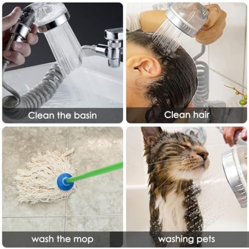 Shower Attachment for Bath Taps - Telescopic Hose, Tap Adapter, and Anti-Limescale Design, 22mm G1/2 for Hair Washing Pet Showering Bathroom Utility Room Laundry Tub - Image 2