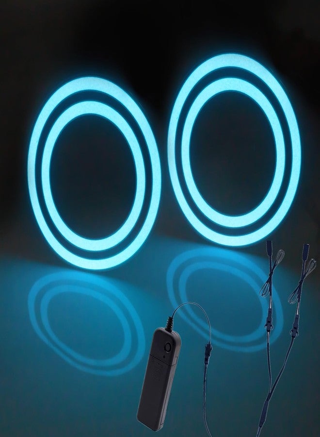 Ourbest IcyBlue Sheet Circle Ring Panel Light for Mask Cosplay Props Compatible with DIY Modification Cuttable Neon Paper Lamp 13CM 2Pcs - Image 1